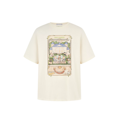 Unisex Bear Manor Party Illustration Loose T-shirt