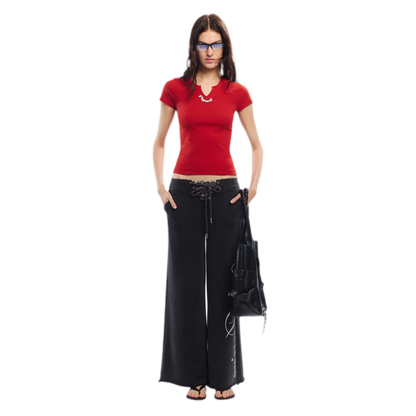 Summer V-neck Slim Fit T-shirt