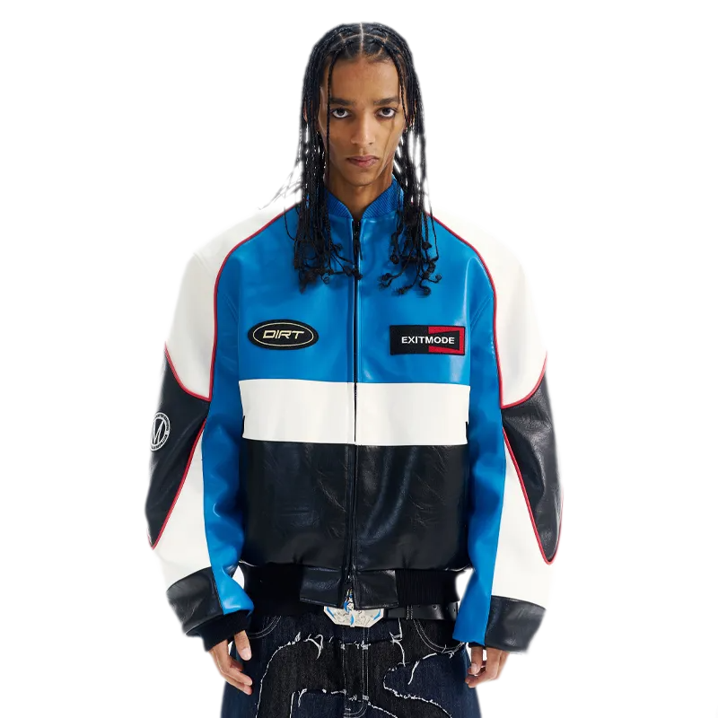 Contrast Embroidered Oversized Jacket