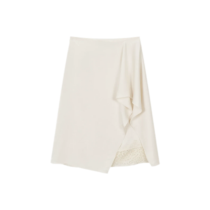 Silky Draped A-Line Skirt
