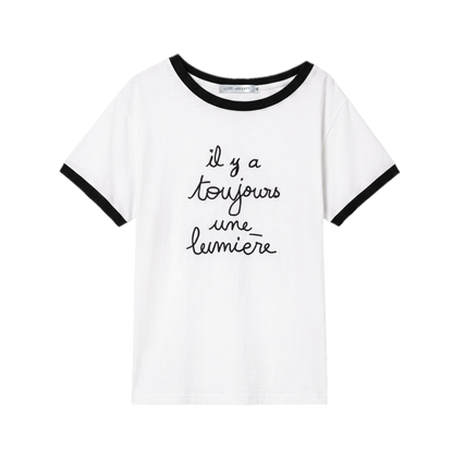 Contrast Rib Knit T-Shirt