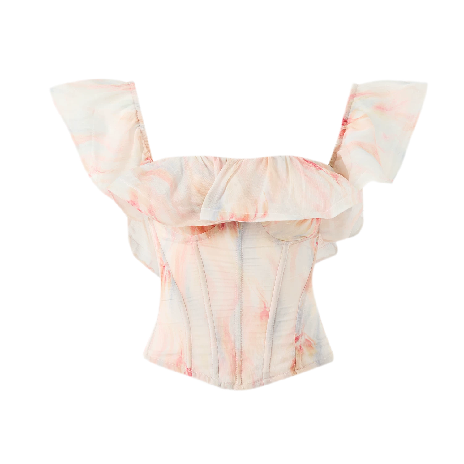 Rainbow Ruffle Corset Bustier