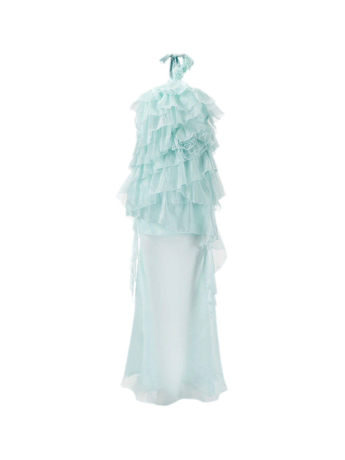 Kleid mit Lagen und Volantbesatz in Fischschwanz-Silhouette