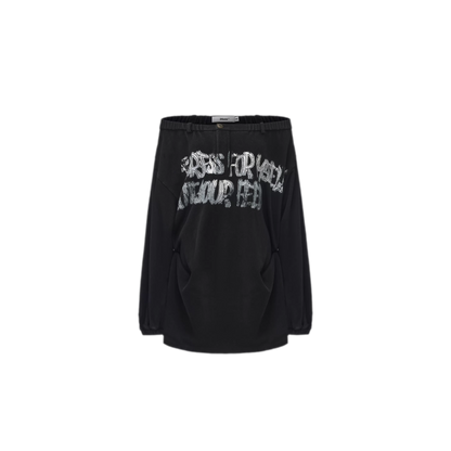 Graphic Off-Shoulder Ruched T-Shirt