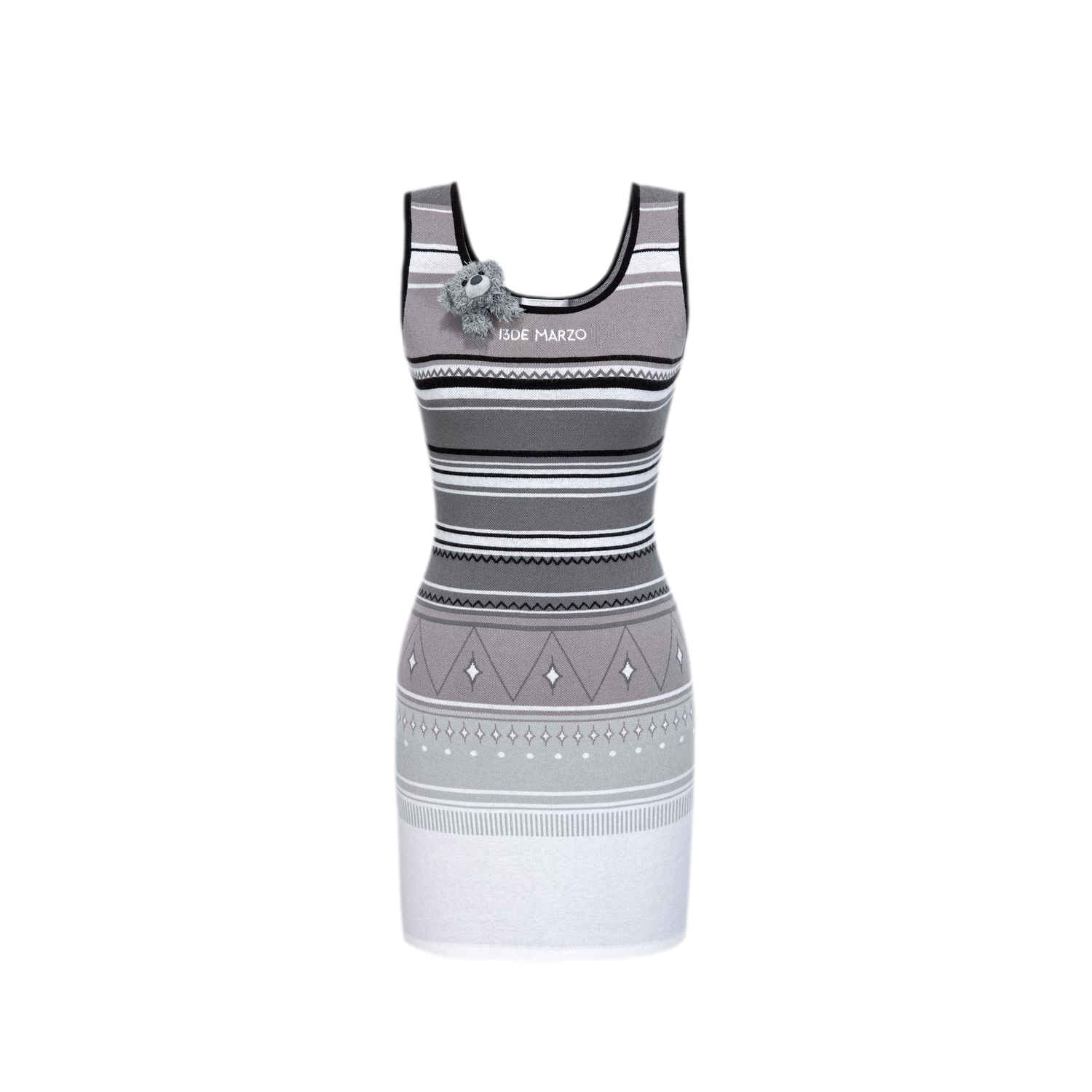 Striped Cutout Knit Dress