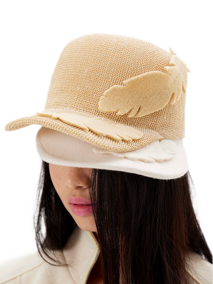 Feather Appliqué Felt Hat