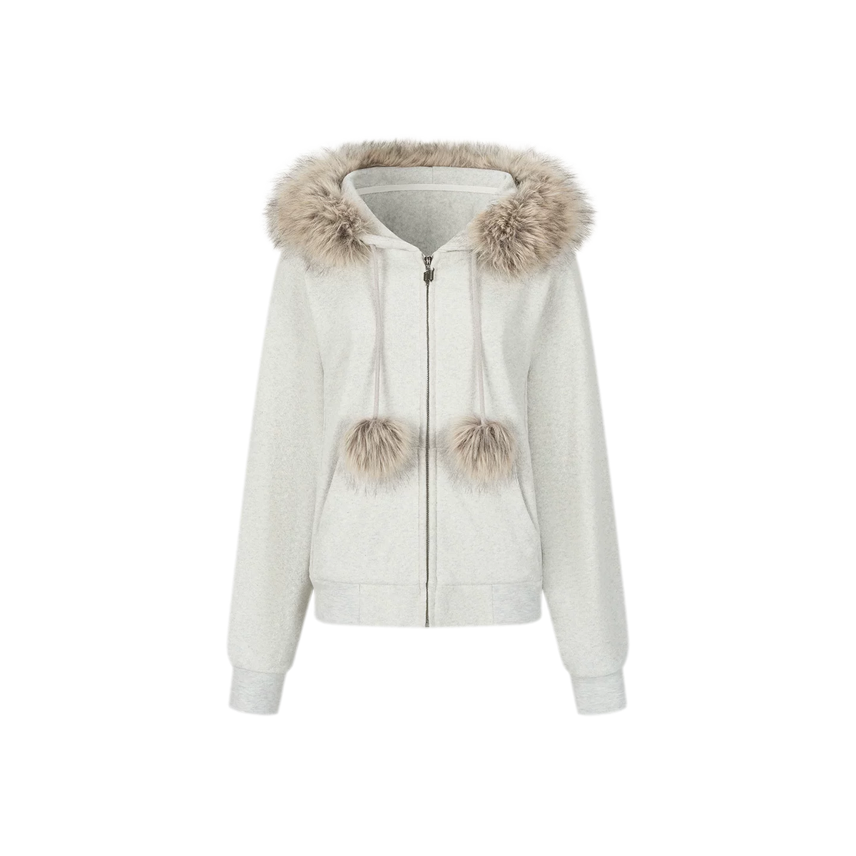 Contrast Fur Hooded Tracksuit