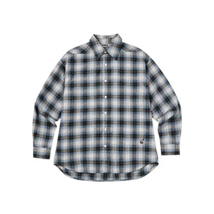 Textured Yarn-Dyed Plaid Overshirt