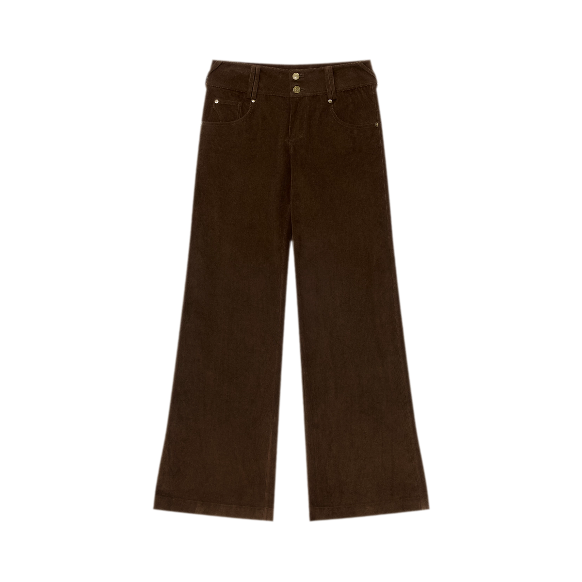 Washed Corduroy Wide-Leg Trousers
