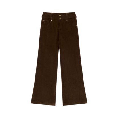 Washed Corduroy Wide-Leg Trousers