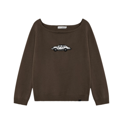 Wool Blend Jacquard Knit Sweater