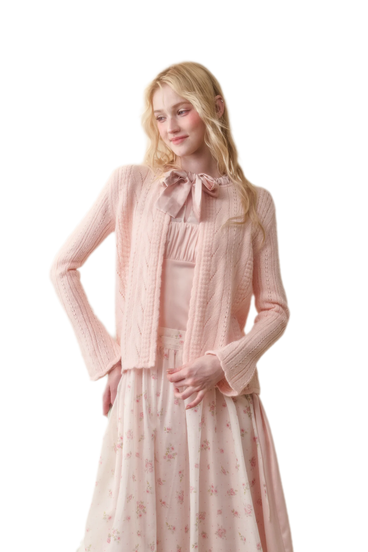 Soft Wool Ribbon Cardigan