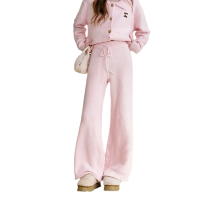 Wool Blend Collared Knit Set
