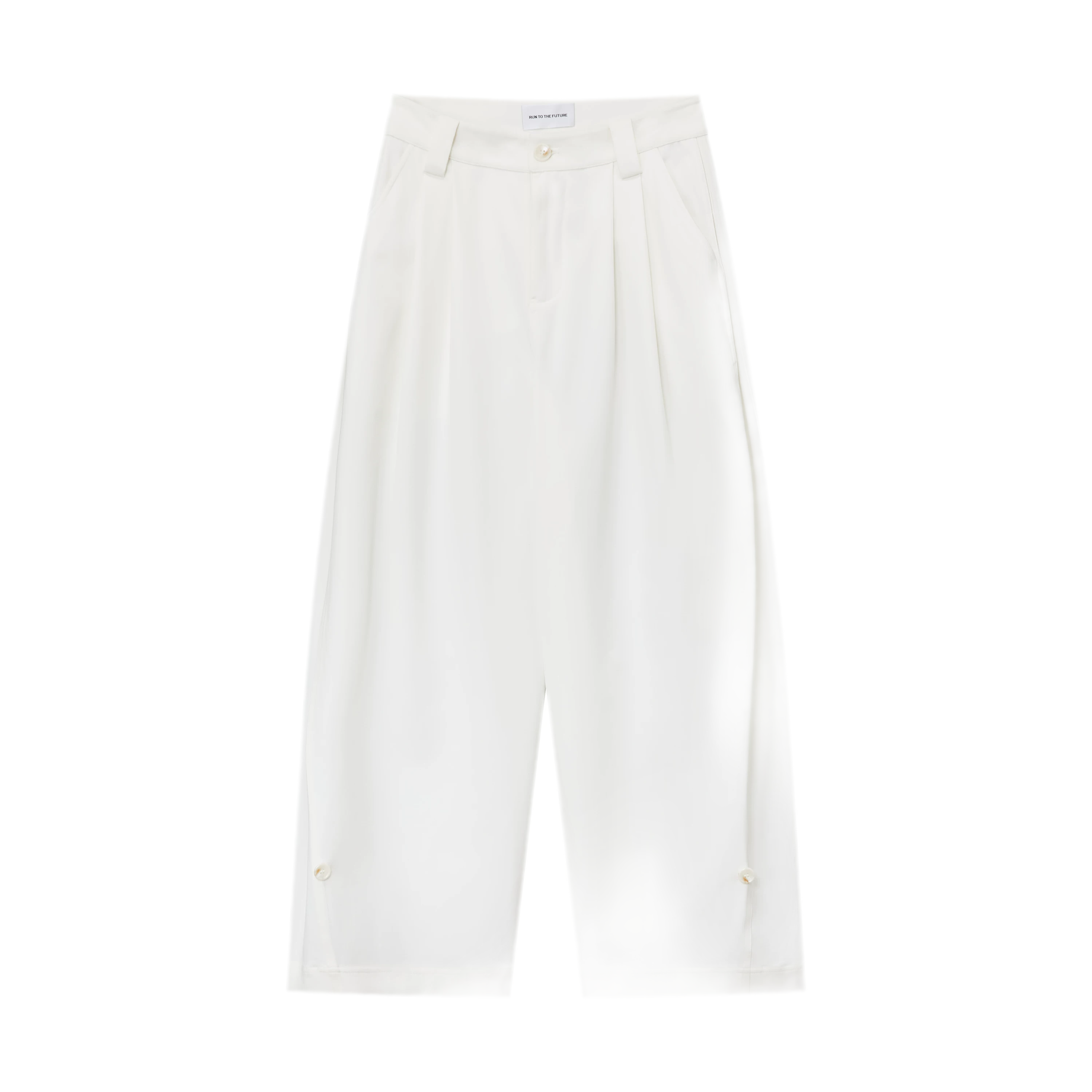 Double Pleat Wide-Leg Suit Pants