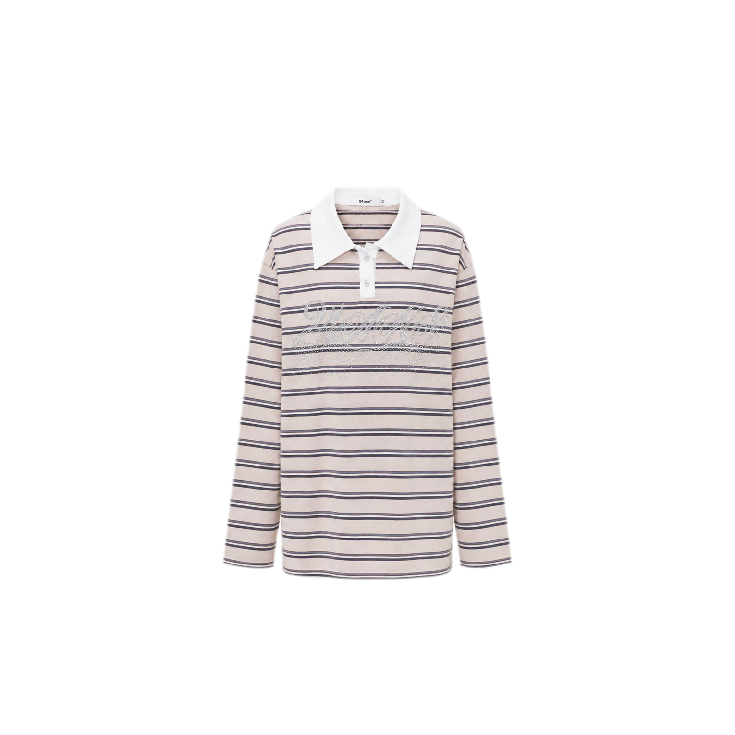Contrast Stripe Loose Polo Shirt