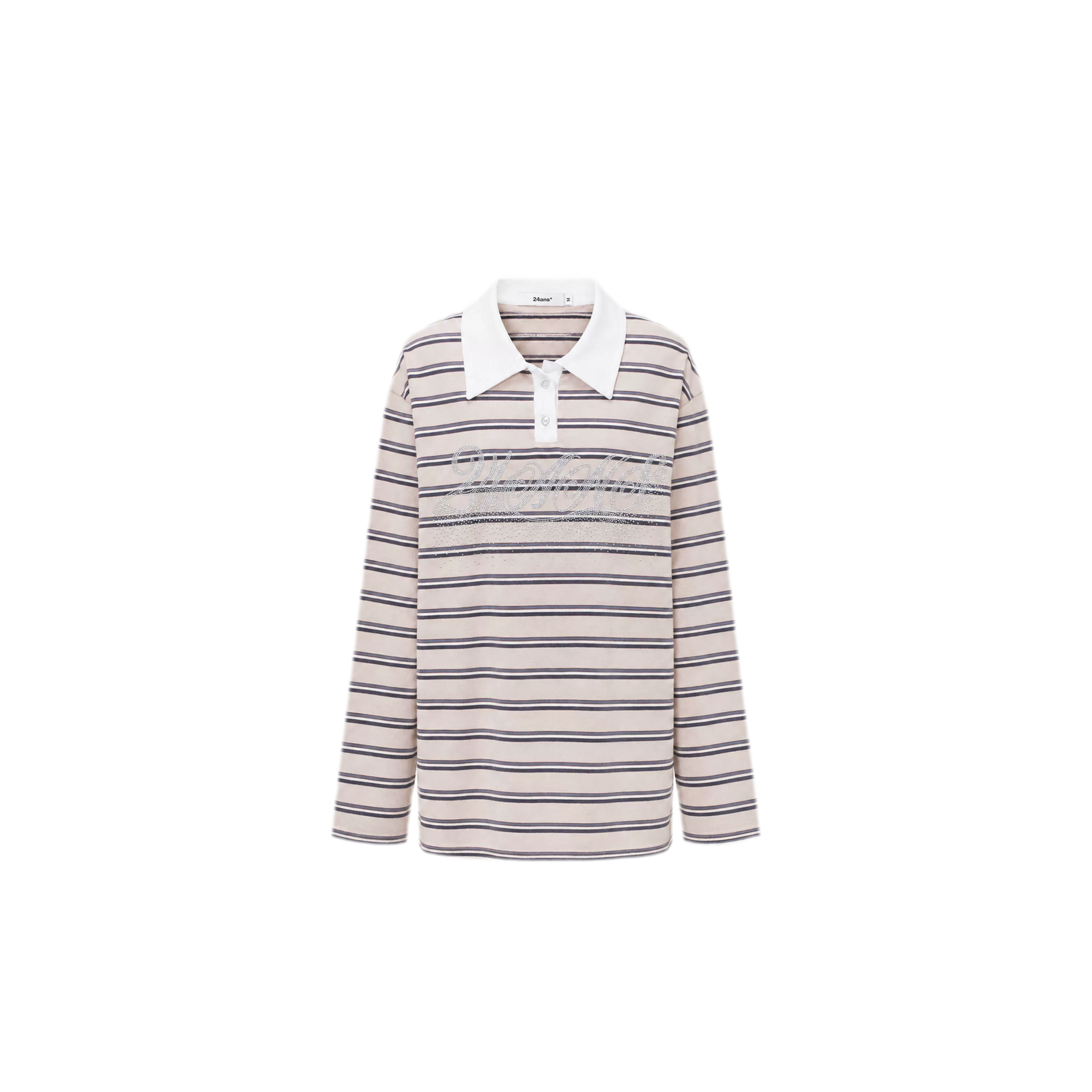 Contrast Stripe Loose Polo Shirt