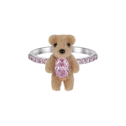 Velvet Mini Bear Pearl Ring