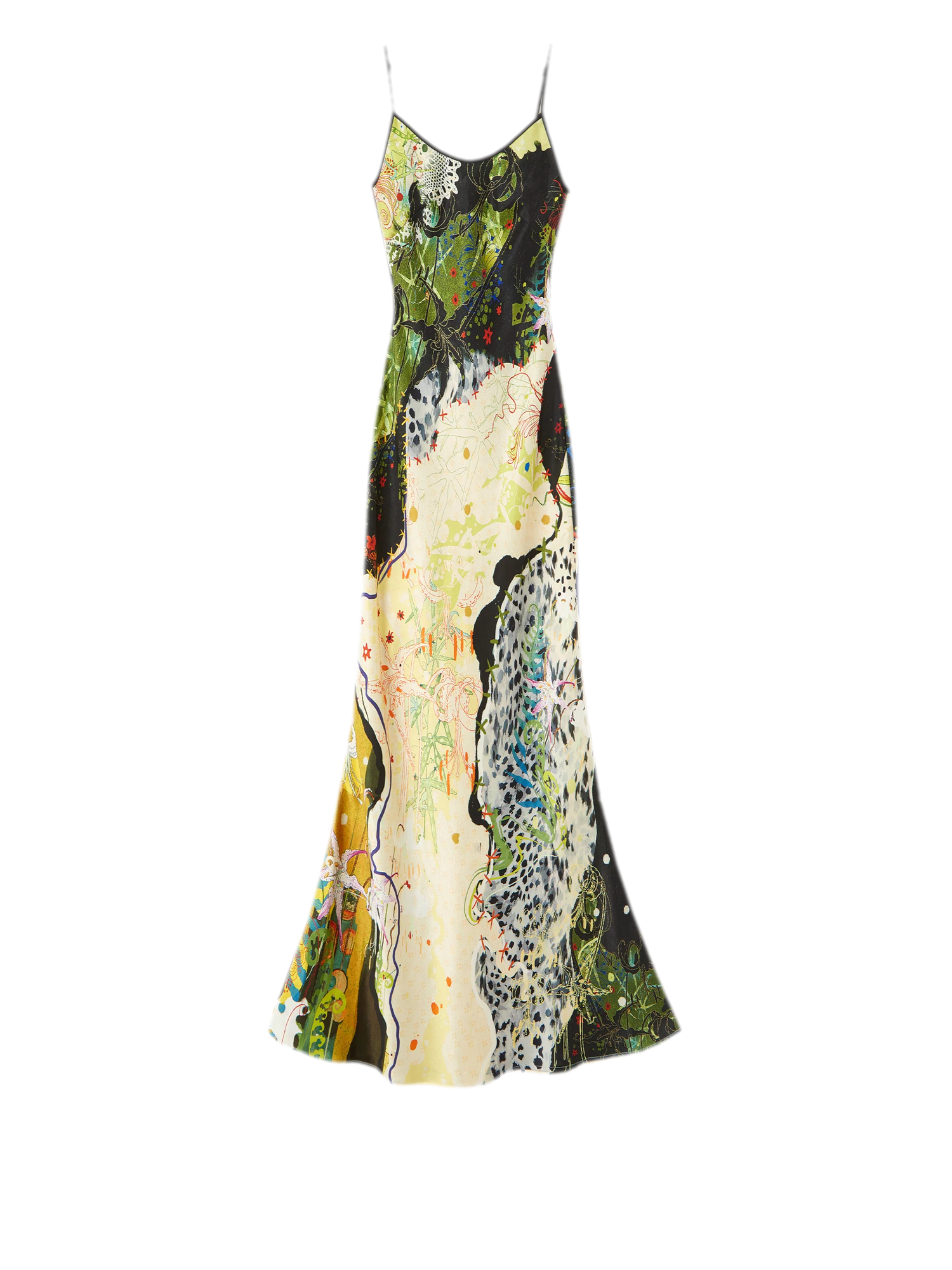 Leopard Stitch Floral Slip Dress