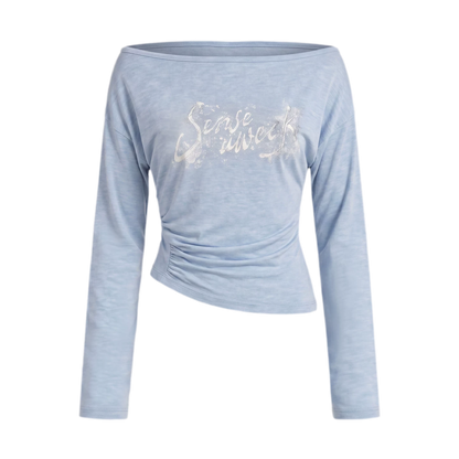 Pleated Off-Shoulder Top