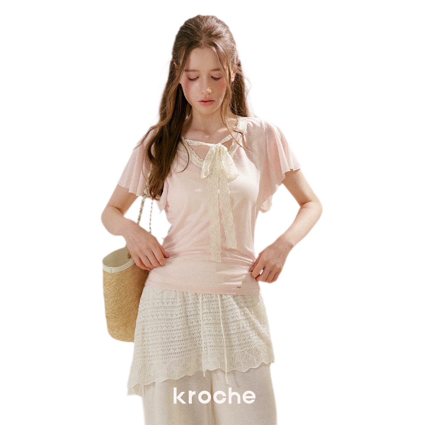 Snowflake Tencel Linen Lace T-shirt