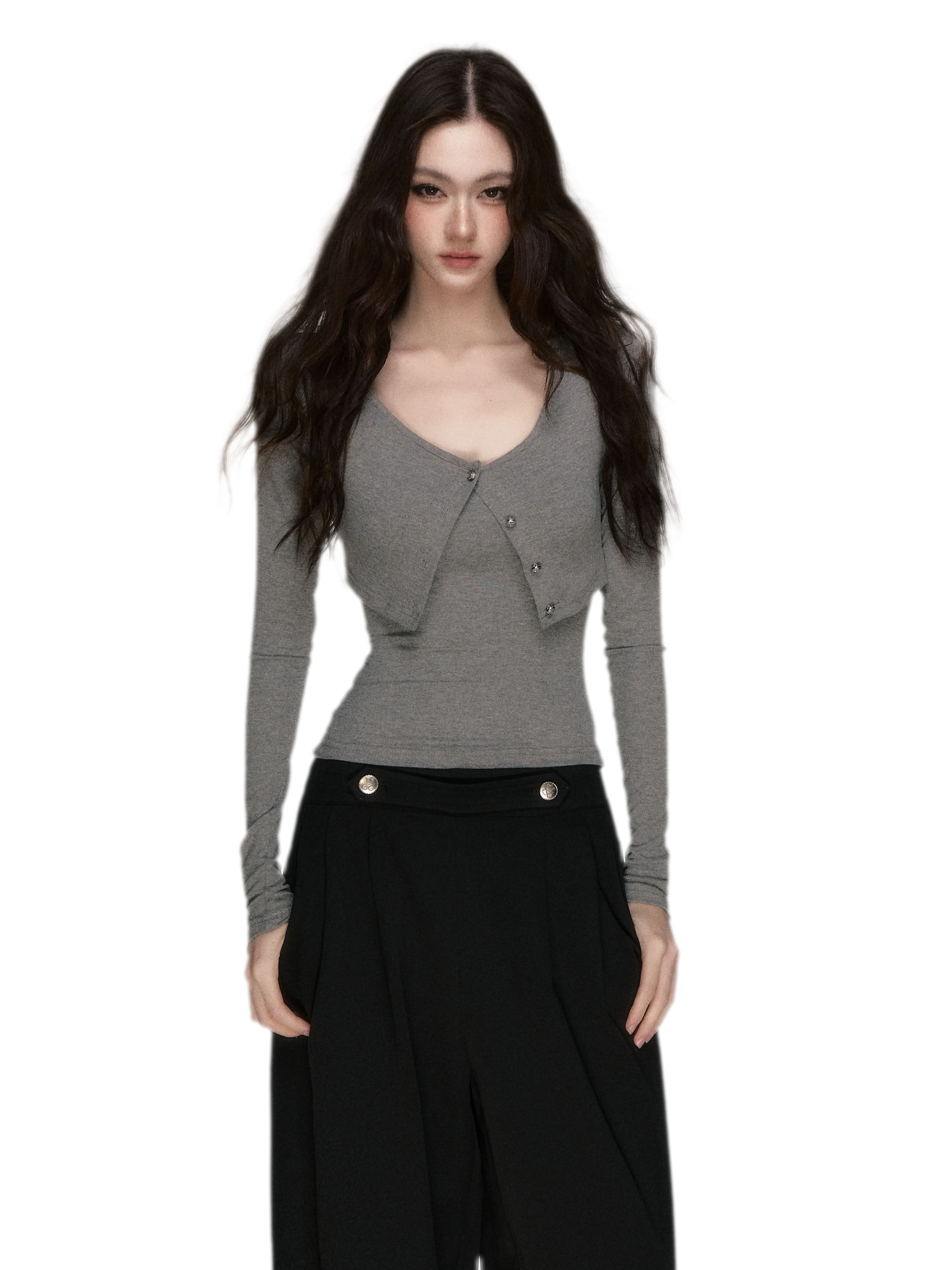Soft Fitted Layered Top Set