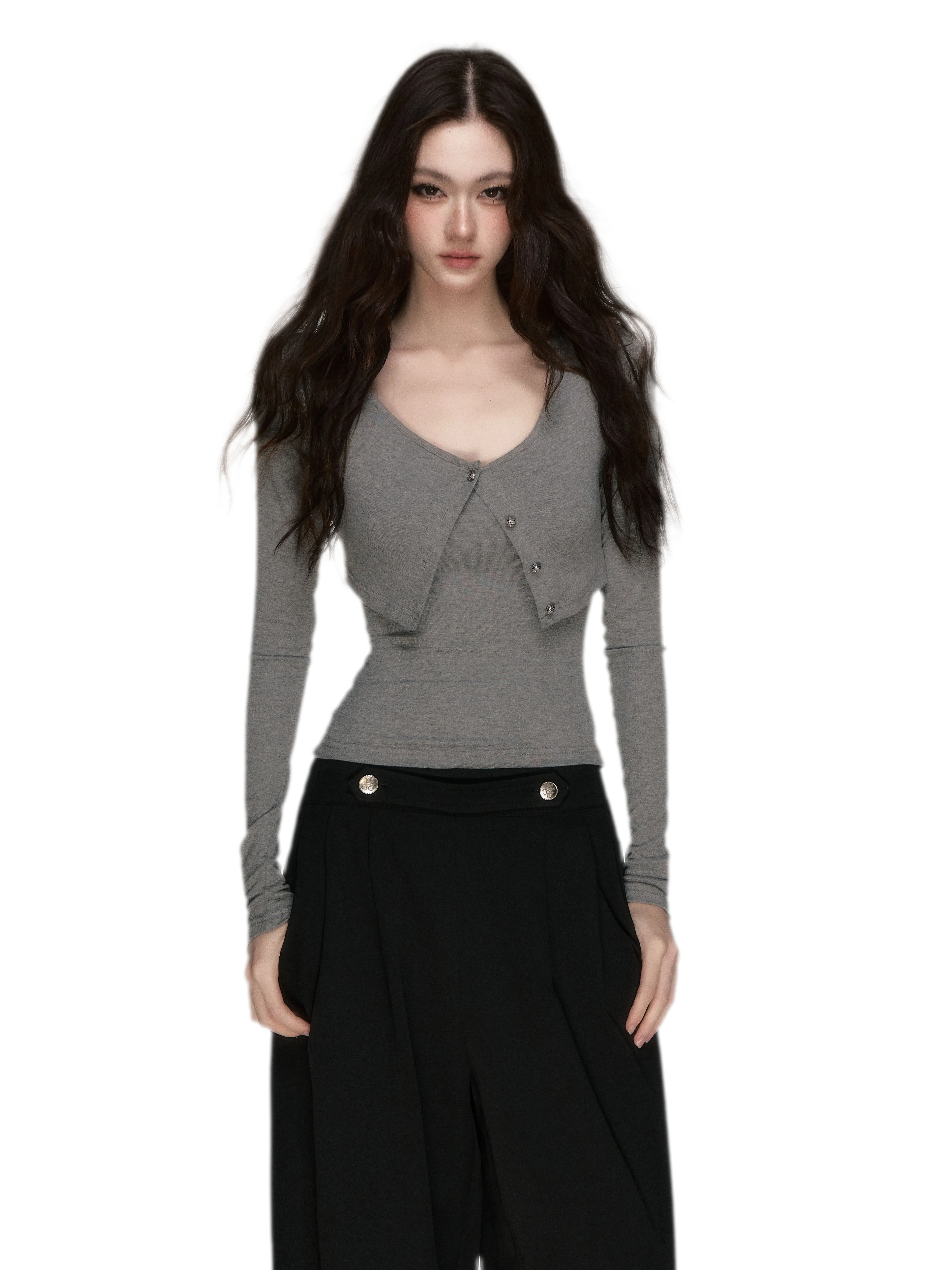Soft Fitted Layered Top Set