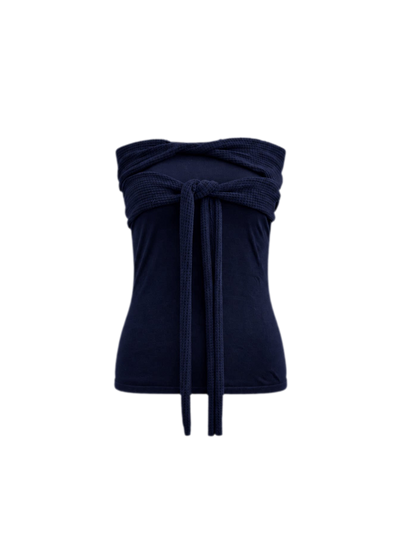 Navy Bandeau Top / S
