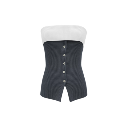 French Colorblock Bandeau Top