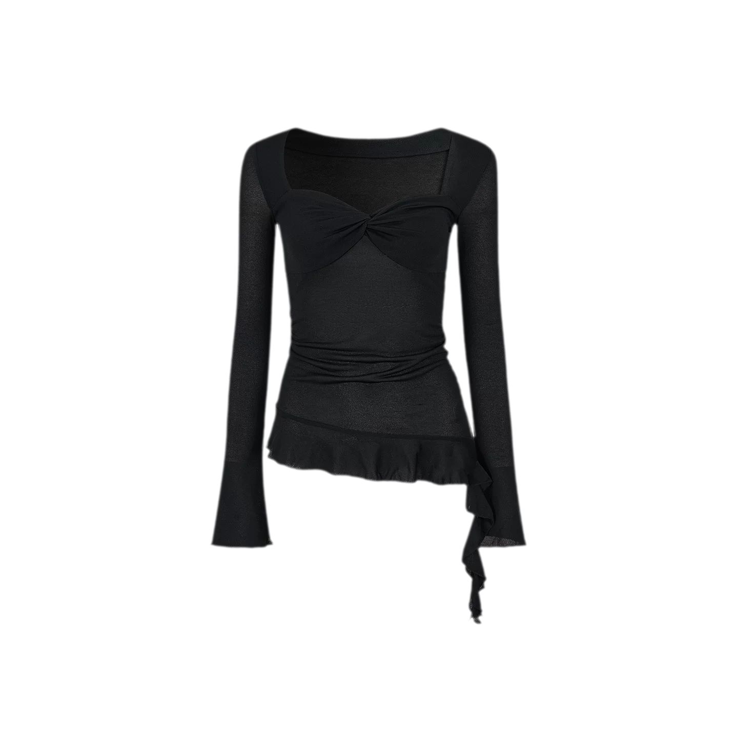 Twist Peplum Long Sleeve Top