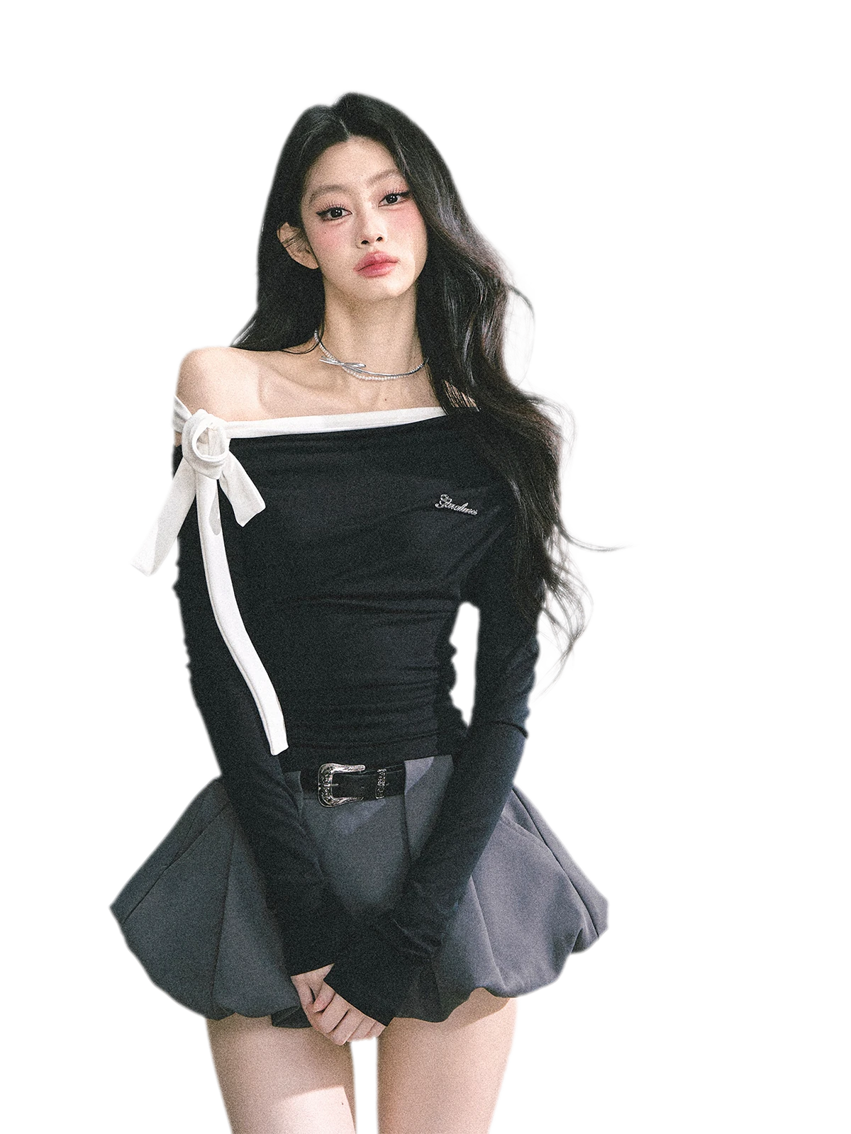 Asymmetrisches gerafftes Crop-T-Shirt