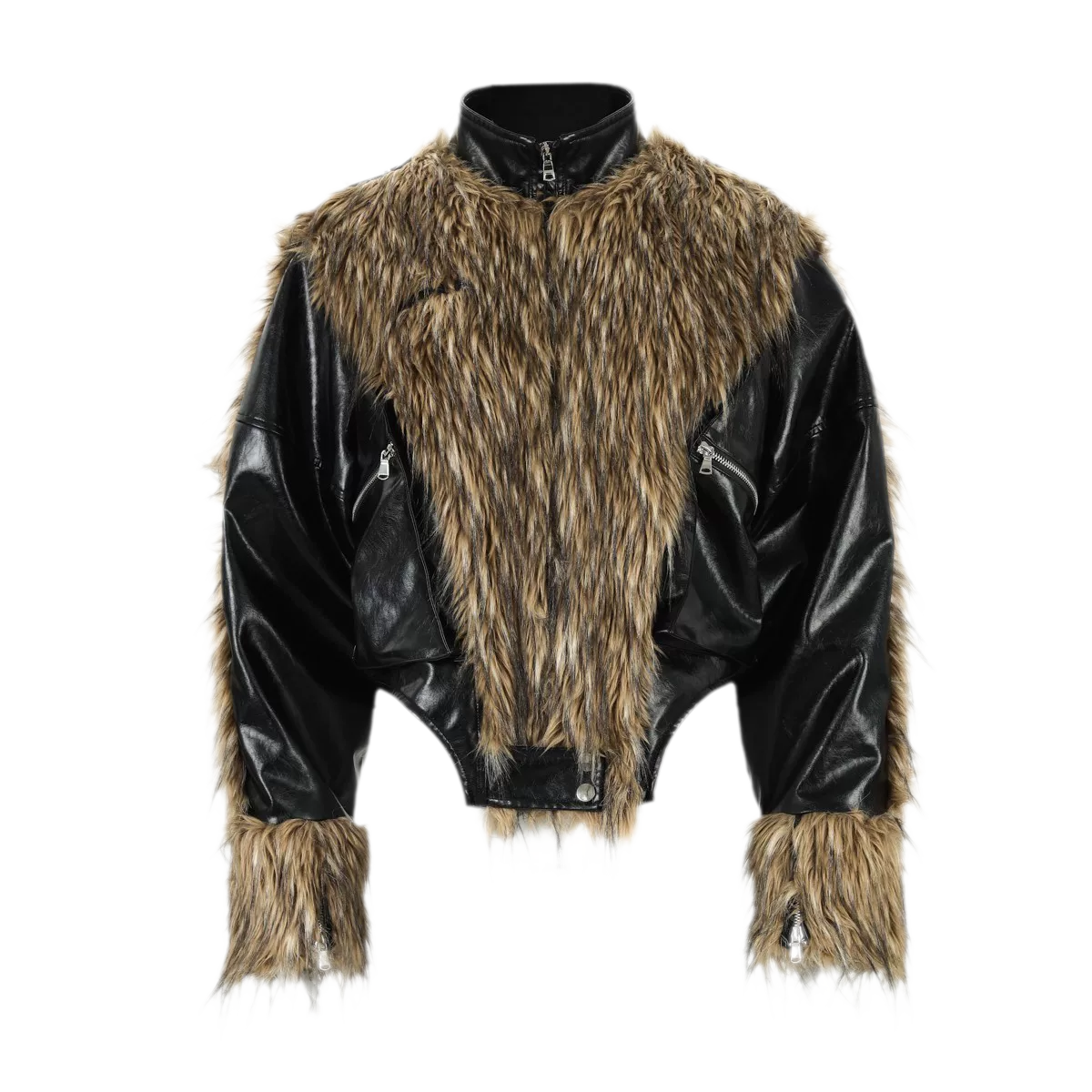 Deconstructed Faux Fur Jacket