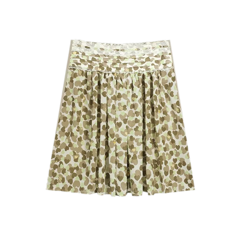 Chiffon Contrast A-Line Skirt