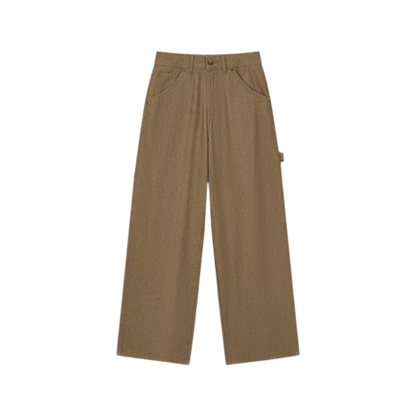 Enzyme-Washed Wide-Leg Utility Jeans