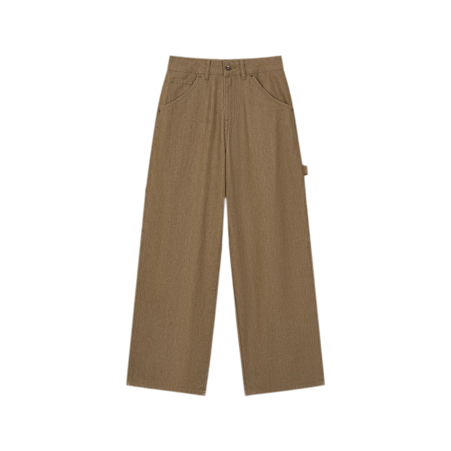 Enzyme-Washed Wide-Leg Utility Jeans