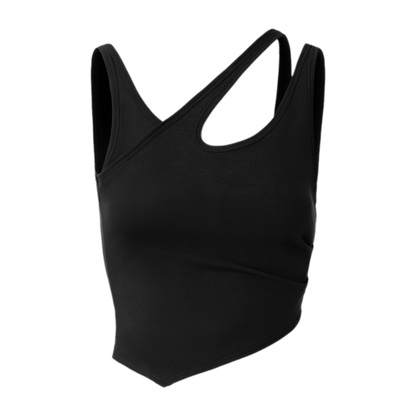 Deconstructed Asymmetric Cutout Tank Top