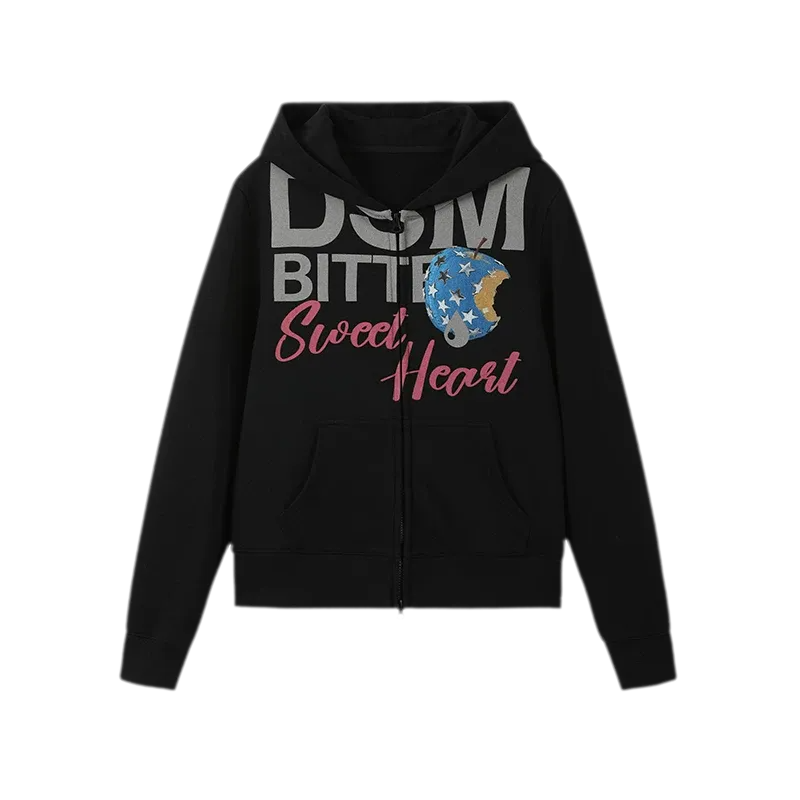 Fruit Print Zip Hoodie