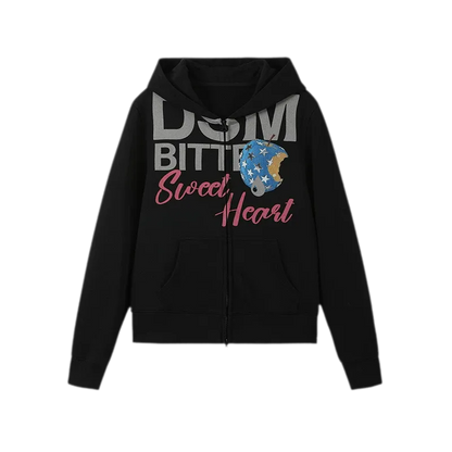 Fruit Print Zip Hoodie