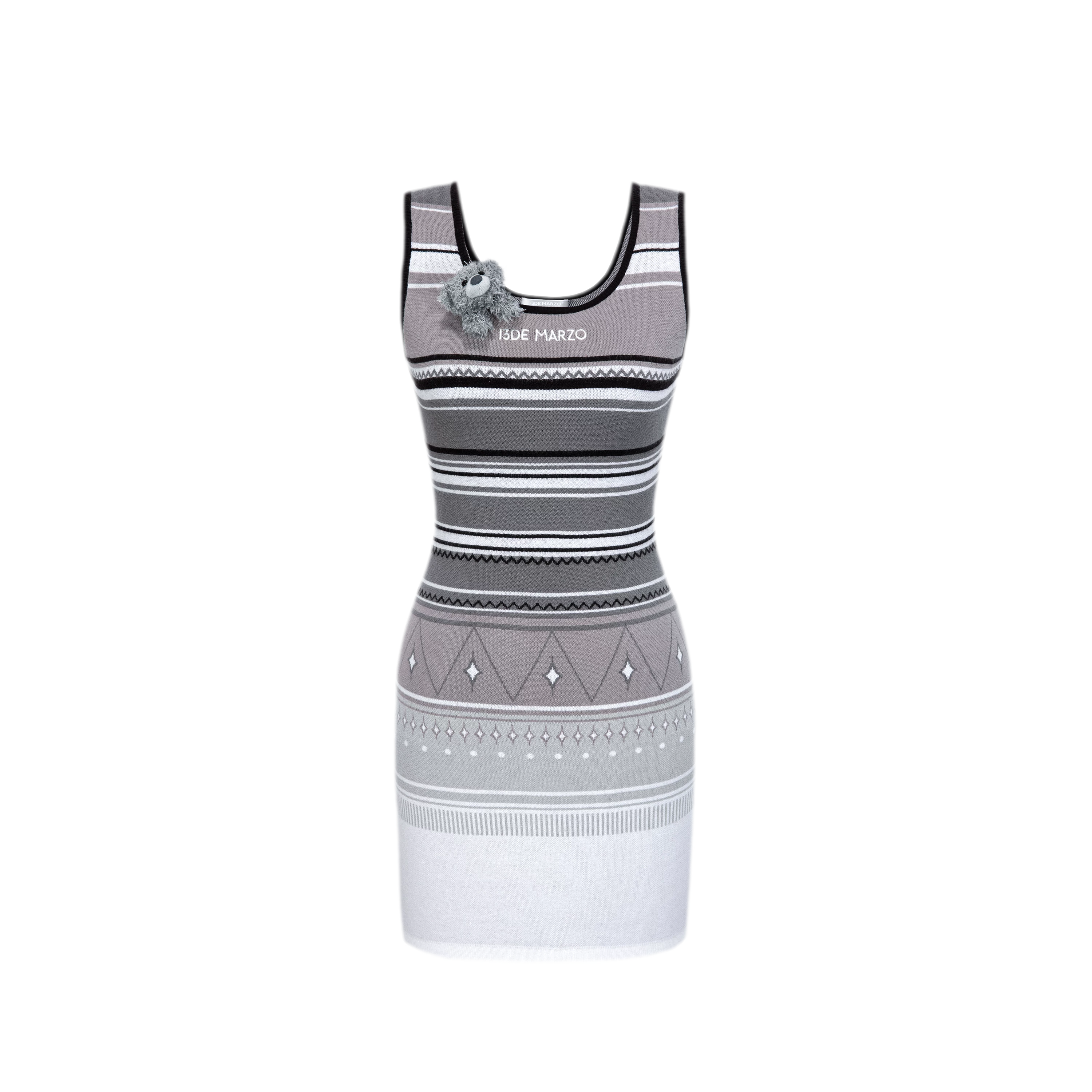 Striped Cutout Knit Dress