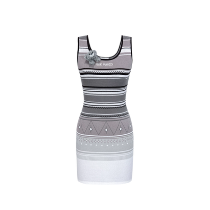 Striped Cutout Knit Dress