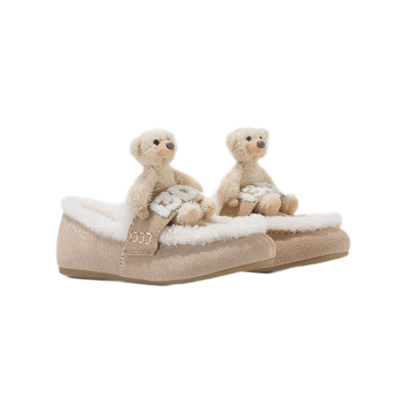 Mocasines sin cordones de oso de peluche