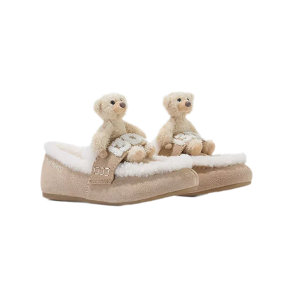 Mocasines sin cordones de oso de peluche