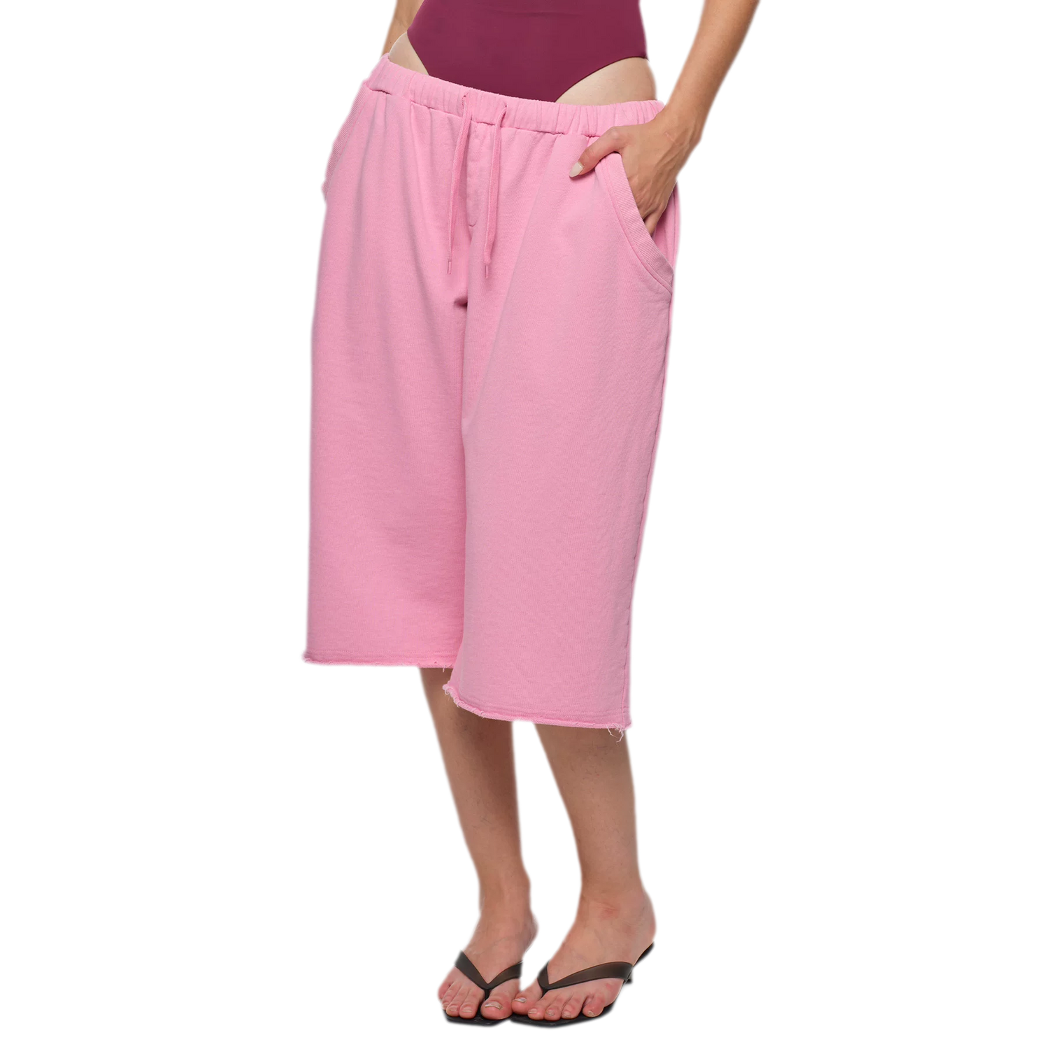 Wide-Leg Cropped Sweatpants
