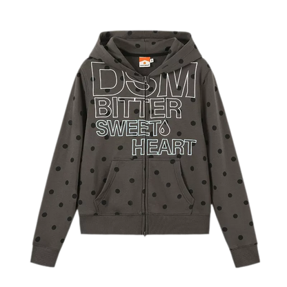 Polka-Dot Slim-Fit Zip Hoodie