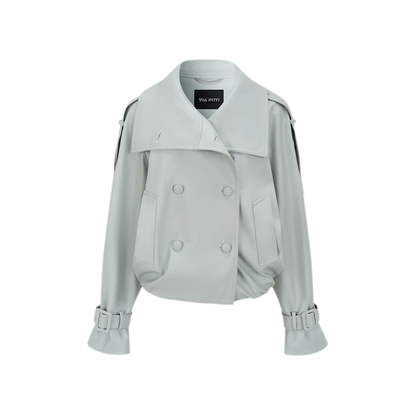 Matte Oversized Faux-Leather Jacket