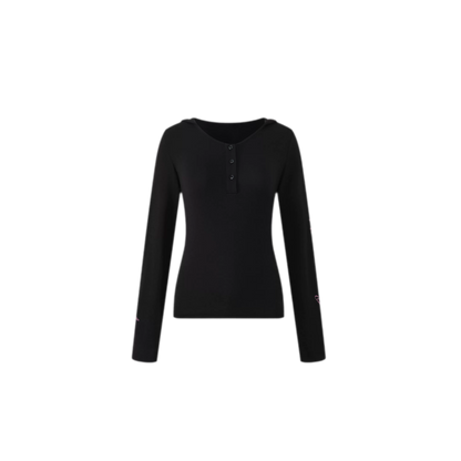 Soft Henley Fitted Knit Top