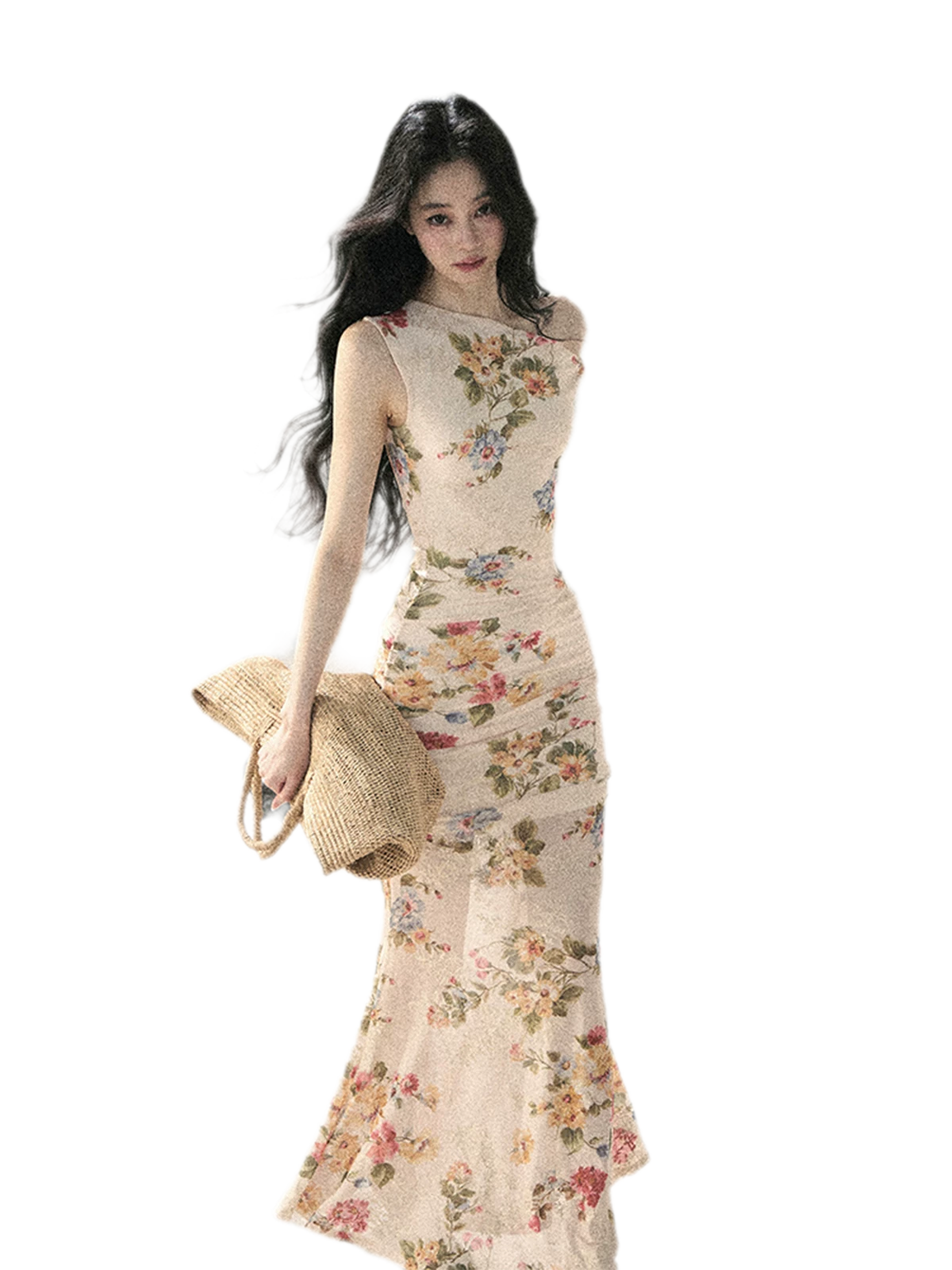 Floral Fish Tail Dress