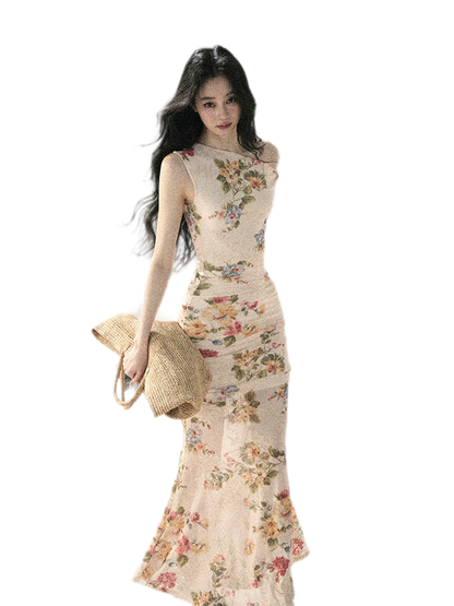Floral Fish Tail Dress
