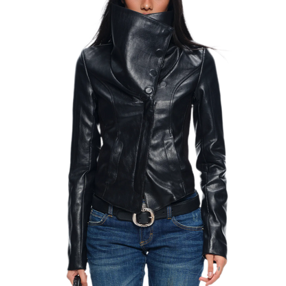 Magnetic Buckle Cropped Jacket