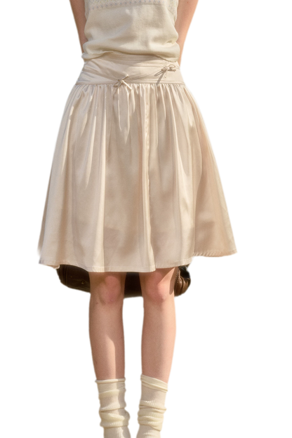 Satin Bow A-Line Skirt
