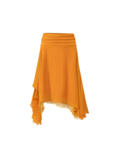 Bộ chân váy bất đối xứng đính hạt bằng Rayon